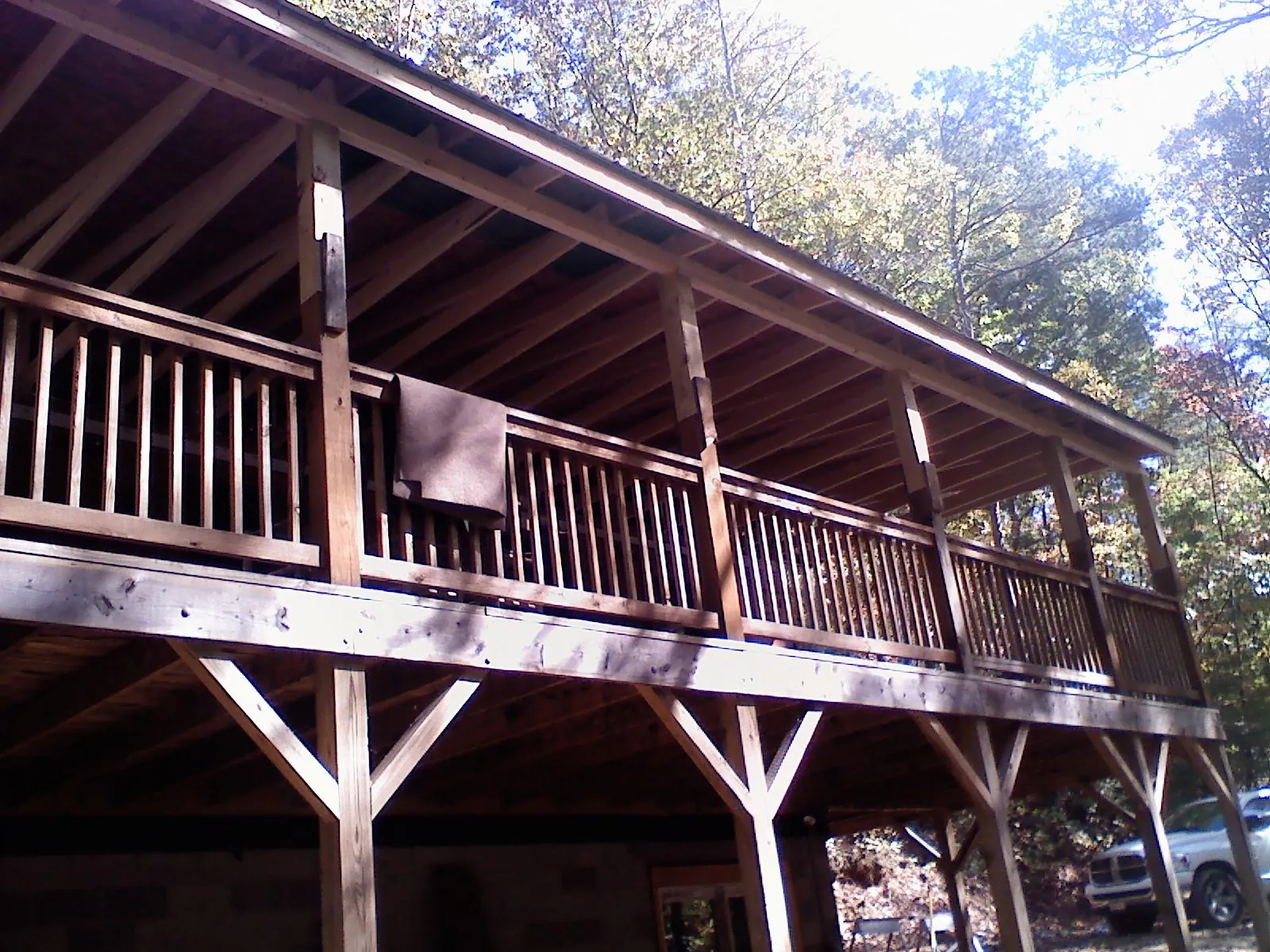 Timber framing under a new elevated porch and deck — Roof Leak Repair in Edgefield by Roofing Brothers